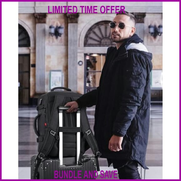 Travel Laptop Backpack Airline Approved USB Charging Weekender Bag - Picture 4 of 8